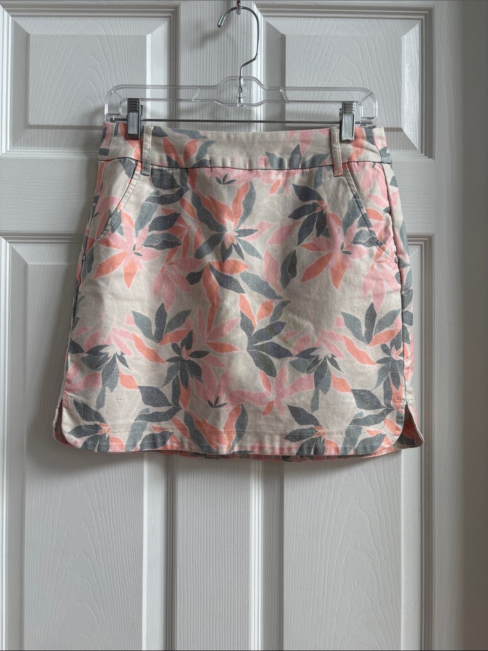 Tribal Floral Mini Skirt in Pink & Gray